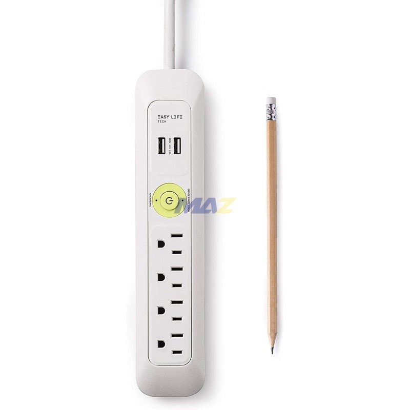 Regleta Blanca Tomas Nema R Puertos Usb A M Cable