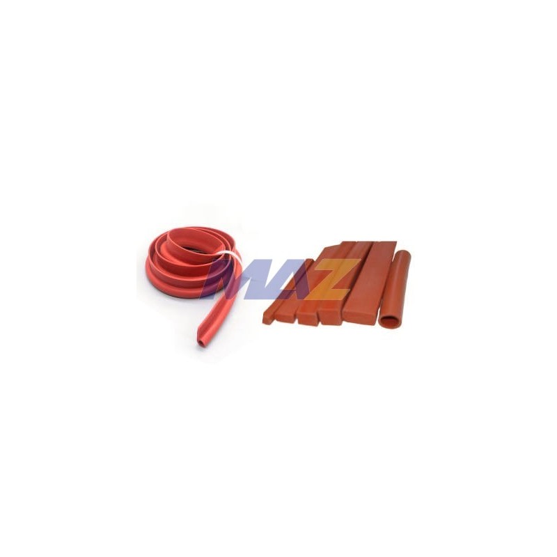 Empaque Hule De Silicon Cuadrado 6X12 Mm Rojo