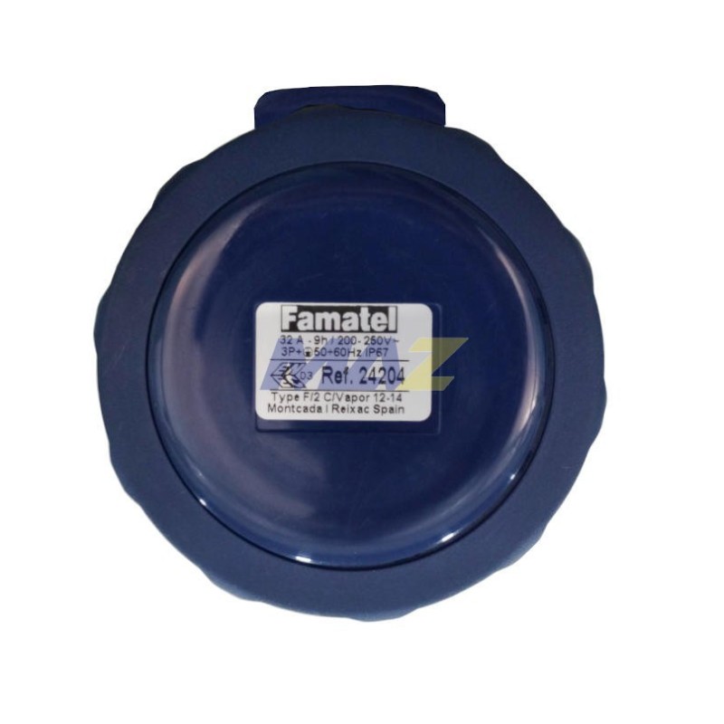 TOMA EMPOTRABLE 32A 220-240VAC 3P+T 9H IP67 24204 AZUL SPEEDPRO FAMATEL