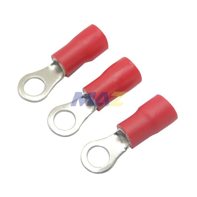 TERMINAL TIPO OJO AWG 22-16 5/32 ROJO AISLADA