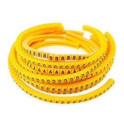Marcador Amarillo Tipo Anillo Letra A  Para Cable Calibre 20-14 Awg X 1000 Uds