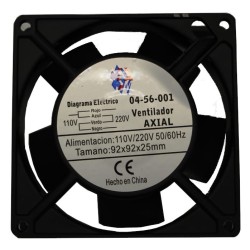 Ventilador Axial 125Vac 92 X 92 X 25Mm 2800Rpm 37Cfm