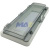 ENTANA ACRILICA PARA PANEL/GABINETE DE CONTROL CON BASE METALICA PARA BREAKER DE RIEL DIN DE 12 POLOS MARCA TM