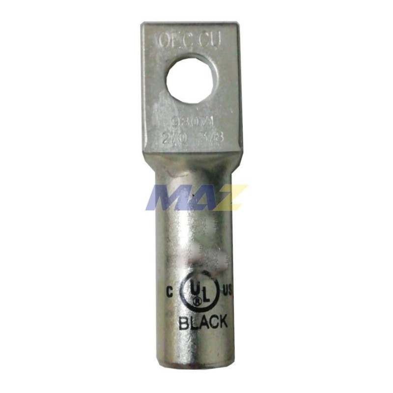 TERMINAL COBRE ESTAÑADO DE OJO PARA ENTALLAR 2/0AWG HUECO DE 3/8 -UL