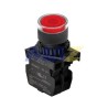 BOTON PULSADOR COLOR ROJO LUZ 100-240VAC CONTACTO NO