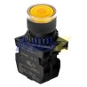 BOTON PULSADOR COLOR AMARILLO LUZ 100-240VAC CONTACTO NO MARCA AUTONICS