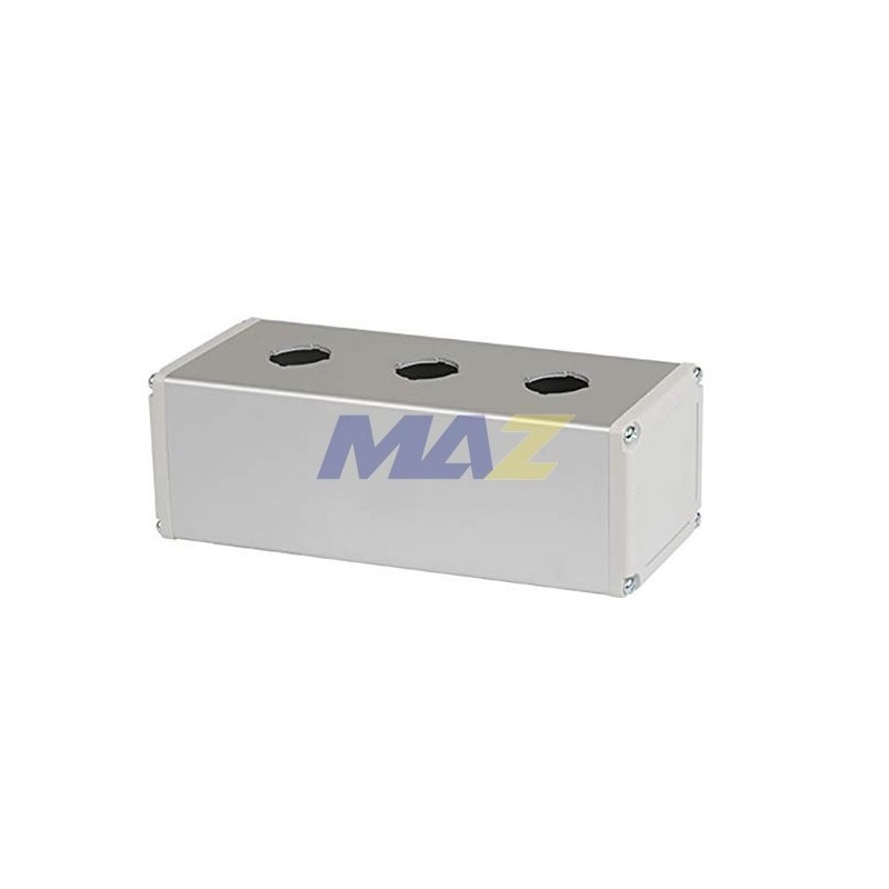 CAJA RECTANGULAR PARA PULSADOR 22MM 3 HUECOS MARCA AUTONICS