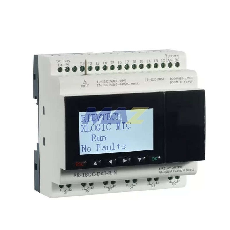 MINI PLC CON PANTALLA 24VDC 12 ENTRADAS DIGITALES