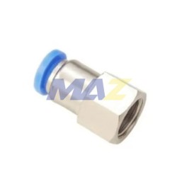 ADAPTADOR DE BRONCE CROMADO PARA MANGUERA DE 10MM CON ACOPLE RAPIDO A HEMBRA ROSCADA 14 PULG