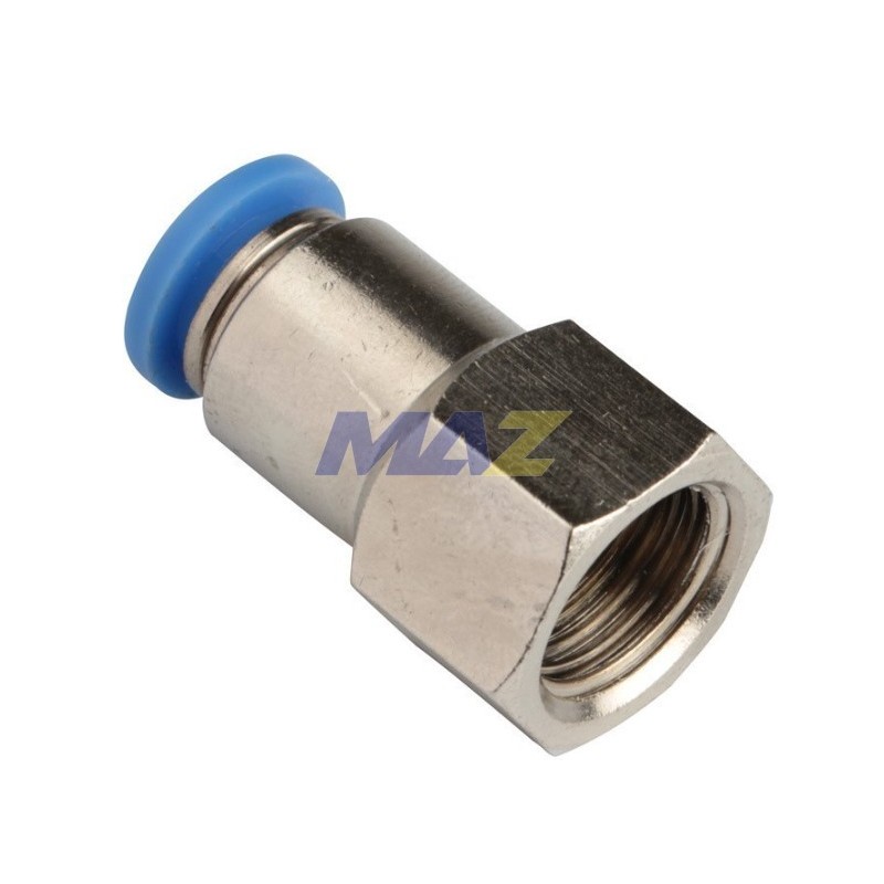 ADAPTADOR DE BRONCE CROMADO PARA MANGUERA DE 12MM CON ACOPLE RAPIDO A HEMBRA ROSCADA 38 PULG