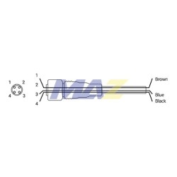 CONECTOR CABLE HEMBRA 3 ALAMBRES DC PVC 5 M LARGO