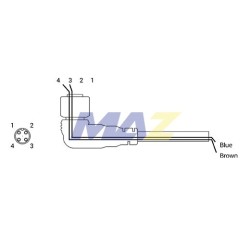 CONECTOR CABLE HEMBRA 2 CABLES DC PVC 5 M LARGO