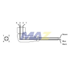 CONECTOR CABLE HEMBRA 3 CABLES DC PVC 5 M LARGO