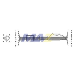 CABLE PARA SENSOR DE CONECTOR M12 HEMBRA 8 POLOS CABLE ETHERNET 2M