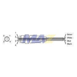 CABLE PARA SENSOR DE CONECTOR M12 MACHO 4 HILOS