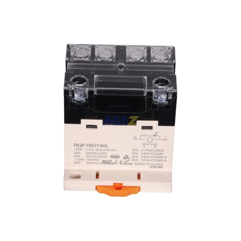 RELE DE PODER MARCA TM BOBINA 24VDC  CAPACIDAD RESISTIVA 25AMP 277VAC/30VDC  CAPACIDAD INDUCTIVA 1.5 HP  120VAC 3HP 240VAC