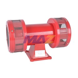 SIRENA ROTACION METALICA MOTOR 120V 160DB 153X267X183MM ROJA