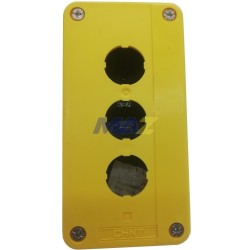 CAJA VACIA PARA BOTON PULSADOR 3 HUECOS AMARILLO