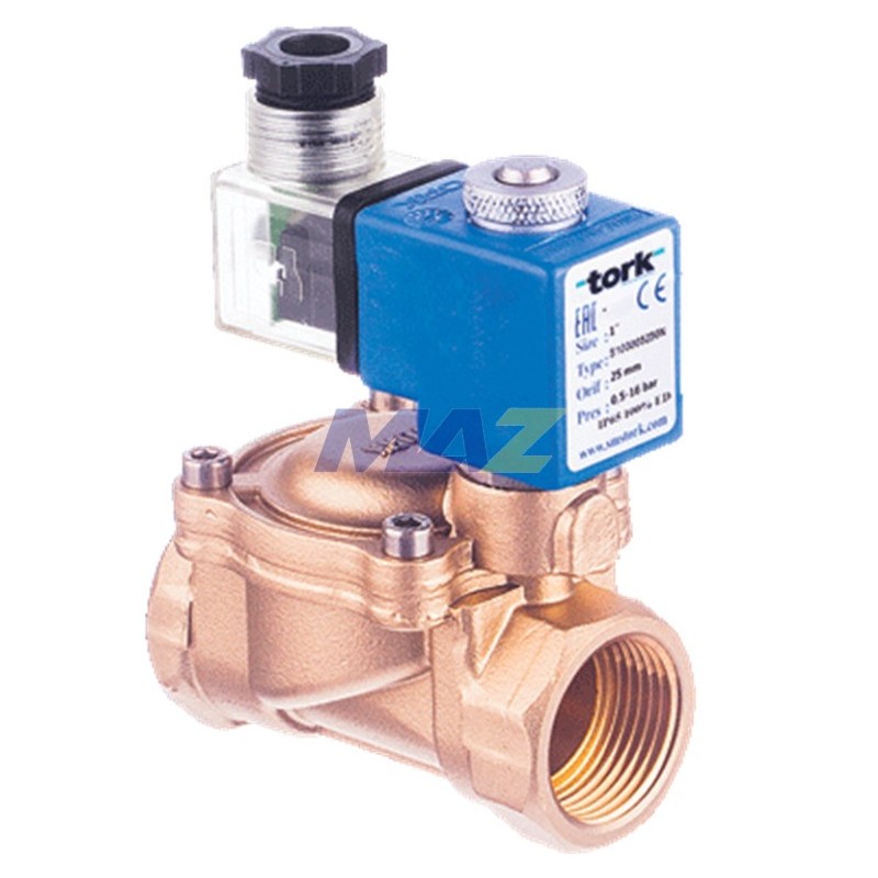 VALVULA SOLENOIDE 2 VIAS 1/2 PULG NC GRADO PROTECCION IP65 FLUIDOS ADMISIBLES AGUA-AIRE-GAS CUERPO