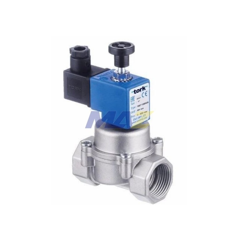 VALVULA SOLENOIDE 6 VIAS 1/2 PULG NC GRADO PROTECCION IP65 FLUIDOS ADMISIBLES AGUA-AIRE-GAS-QUIMICOS-FLUIDOS