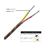 CABLE TERMOCUPLA TIPO K FIBRA DE VIDRIO 22AWG BCO/AZUL JAPON