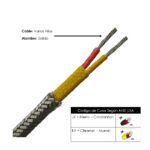 ALAMBRE TERMOCUPLA TIPO k 20AWG AWG 704C TEFLON/MALLADO