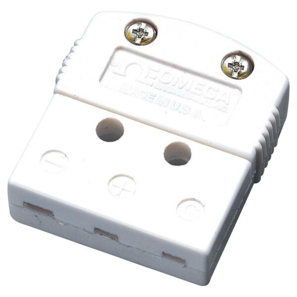 TOMA MINIATURA PARA SENSOR RTD 3 HILOS PIN PLANO COLOR BLANCO, MAZPAK
