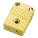 MINI TOMA HEMBRA MARCA MEROLEZ PARA TERMOCUPLA TIPO K DE PATA PLANA COLOR AMARILLO