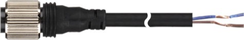 02-02-006_1-1.jpg CABLE PARA SENSOR CONECTOR HEMBRA M12 4 PINES 2 HILOS VOLTAJE AC 2m DE LARGO - Imagen 1