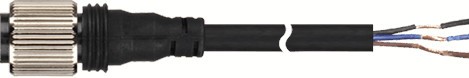 02-02-010_1-1.jpg CABLE PARA SENSOR CONECTOR HEMBRA M12 4 PINES 3 HILOS VOLTAJE DC 5m DE LARGO - Imagen 1