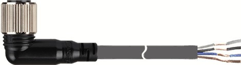 02-02-032_1.jpg CABLE PARA SENSOR TIPO L CONECTOR HEMBRA M12 4 PINES 4 HILOS DC 5m DE LARGO - Image 1