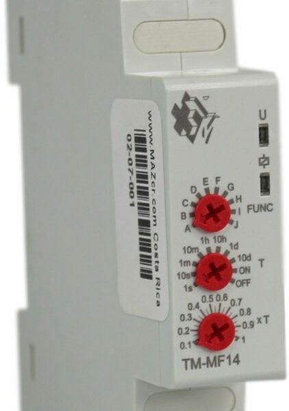 TEMPORIZADOR MULTIFUNCION 10 MODOS 12-240VAC 8A RIEL DIN
