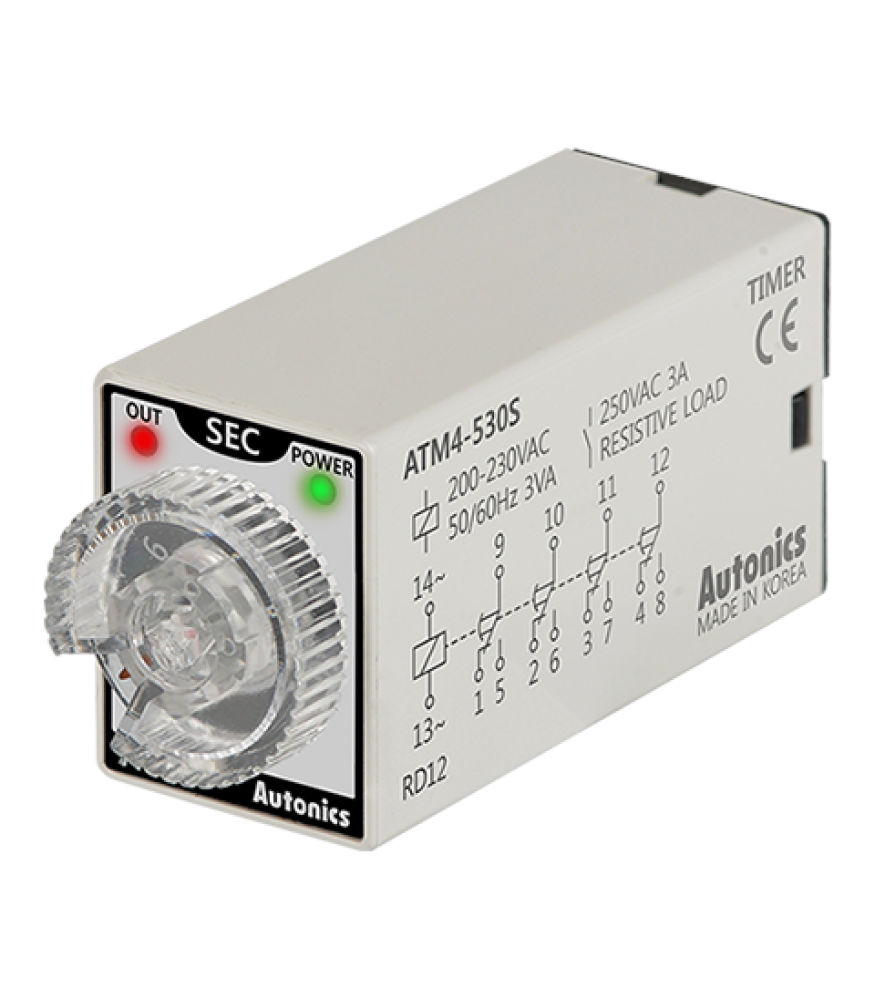 02-07-096_1-1.jpg TEMPORIZADOR ATM4 14 PINES PLANOS 30S ALIM 240VAC MARCA AUTONICS - Imagen 1