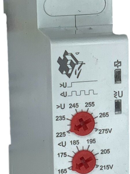 RELE PROTECTOR Y MONITOREO DE FASE MONTAJE EN RIEL DIN MONOFASICO 150-275VAC 1PDT MARCA TM