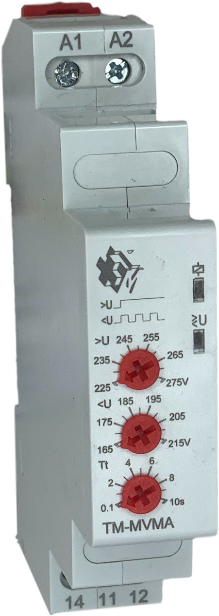 02-11-012_1.jpg RELE PROTECTOR Y MONITOREO DE FASE MONTAJE EN RIEL DIN MONOFASICO 150-275VAC 1PDT MARCA TM - Image 1