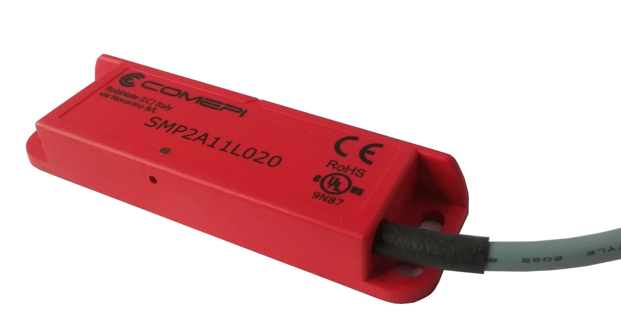 02-29-004_1.jpg RECEPTOR PARA SENSOR MAGNETICO COMEPI SENTIDO DE CONEXIÓN DERECHO 1NO+1NC IP67 24VDC 025A CABLE 2M (REQUIERE ACTUADOR MAGNETICO) - Image 1
