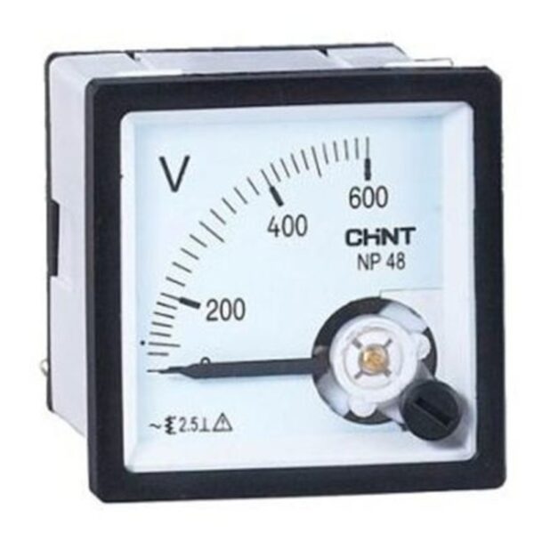 MEDIDOR ANALOGO, VOLTIMETRO PANEL NP48-V 600V. CLASS 1.5