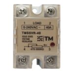RELE DE ESTADO SOLIDO MARCA TM REGULABLE POR POTENCIOMETRO CORRIENTE MAXIMA 40 AMPERIOS RANGO DE VOLTAJE 0-280V INCLUYE POTENCIOMETRO Y STICKER