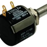 POTENCIOMETRO LINEAL MARCA TM DE 10 VUELTAS 5 KOHMS TIPO ALAMBRE ENROLLADO POTENCIA MAXIMA 2W A 70 GRADOS C TOLERANCIA DE +/- 5% DIAMETRO DE EJE 6MM GEOMETRIA TOTAL DEL CUERPO DIAMETRO 22,2MM X 39,6MM DE ALTO NO INCLUYE PERILLA