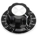 PERILLA PARA POTENCIOMETRO 23.5MM CON DIAL 40MM COLOR NEGRO 0 - 100%