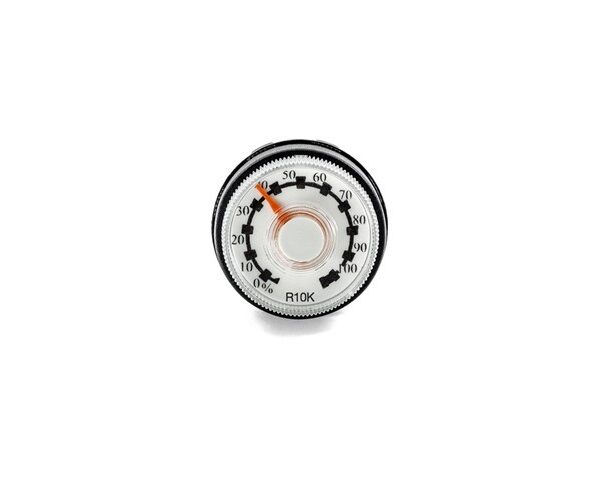 POTENCIOMETRO MARCA EMAS DE 10KOHM UNA VUELTA EN 22MM DE DIAMETRO CON ESCALA ANALOGICA DE 0-100 CAPACIDAD 1W GRADO DE PROTECCION IP65