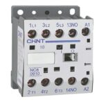 CONTACTOR CATEGORIA AC-3 / AC-4 MARCA CHINT SERIE NC6 MINI 9 AMPERIOS 2HP @ 120V 1F / 3HP @ 240V 1F / 5HP @ 240V 3F / 7.5HP @ 480V 3F 3 POLOS DE POTENCIA + 1 NA + 0NC CONTROL BOBINA 24 VAC (RANGO 85% A 110%) NORMADO IEC