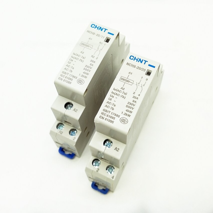 04-06-020_1.jpg CONTACTOR MODULAR 2 POLOS 20A 110 VAC NCH8 CHINT - Image 1