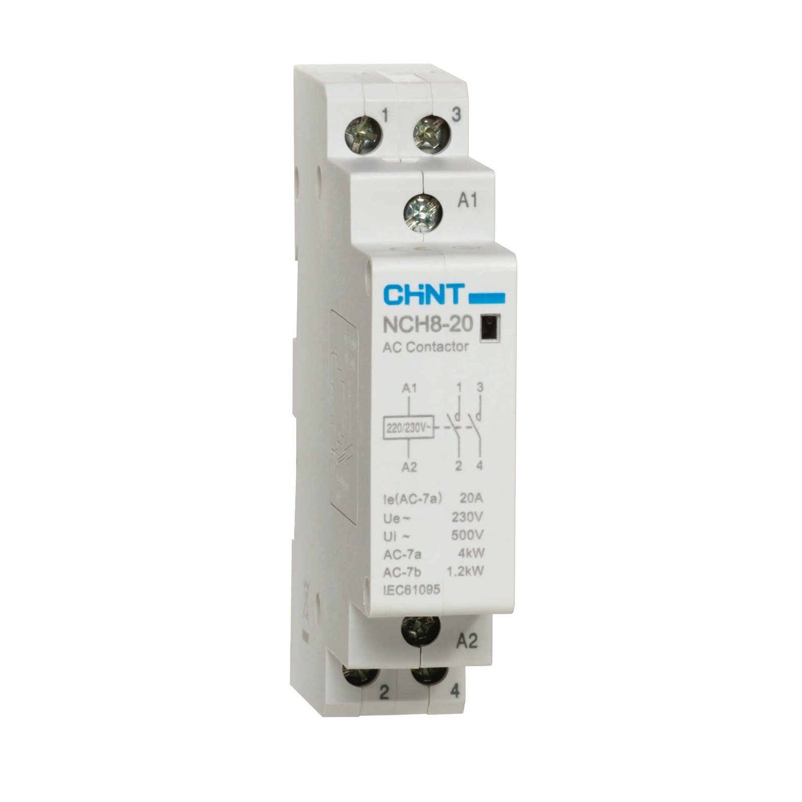 04-06-021_1.jpg CONTACTOR MODULAR 2 POLOS 20A 240 VAC NCH8 CHINT - Image 1