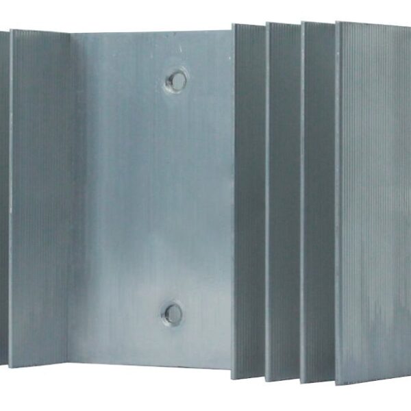 DISIPADOR DE CALOR DE ALUMINIO PARA 1 RELE DE ESTADO SOLIDO DE  10 A 40 AMP TAMAÑO 70X125X50MM, MARCA TM
