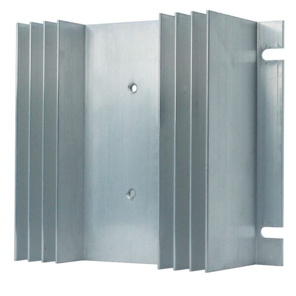 DISIPADOR DE CALOR DE ALUMINIO PARA 1 RELE DE ESTADO SOLIDO DE  10 A 70 AMP TAMAÑO 110X125X50MM, MARCA TM