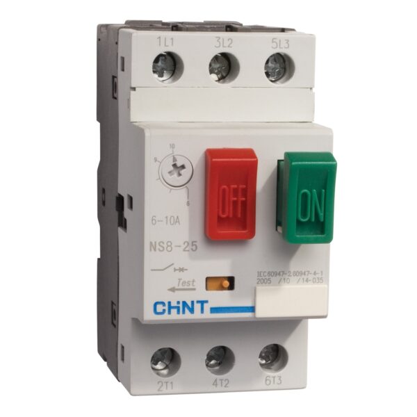 GUARDAMOTOR AJUSTABLE 4-6.3 A 600V EN RIEL DIN