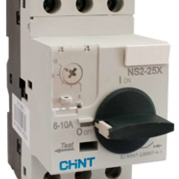 GUARDAMOTOR AJUSTABLE 0.4-0.63A 600V RIEL DIN MANDO ROTATIVO NS2-25X CHINT