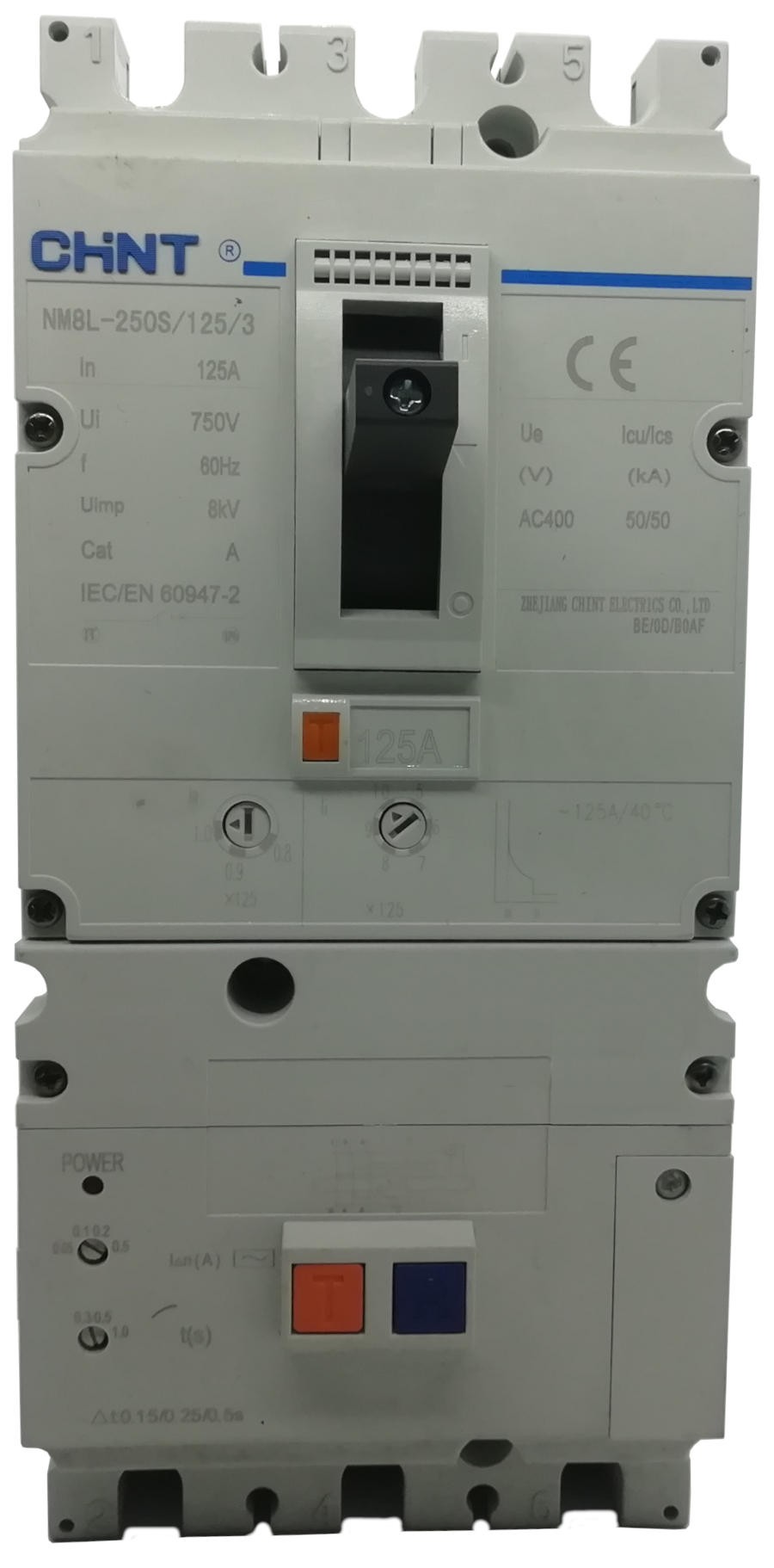 04-13-024_1.jpg BREAKER CAJA MOLDEADA + PROTECCION POR CORRIENTE RESIDUAL 3 P 125A 30mA. NM8L-250S 125A 3P - Image 1