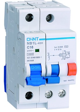 04-14-064_1.jpg BREAKER PROTECCION POR CORRIENTE RESIDUAL 1P+N 16A 30mA 6kA NB1L-40 - Image 1
